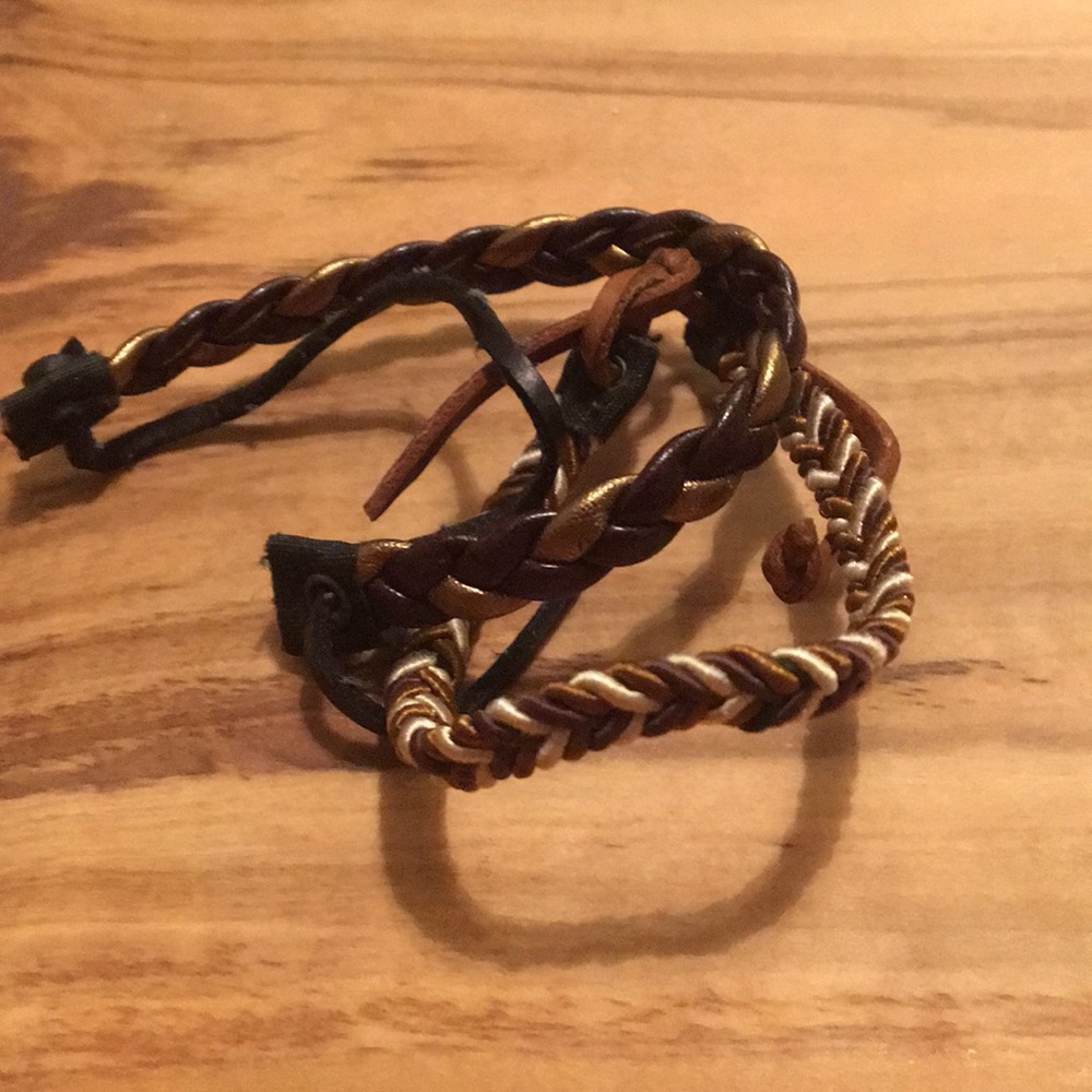 Leather woven bracelets